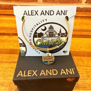 Alex and Ani Exclusive Gold Charleston Charm Bracelet